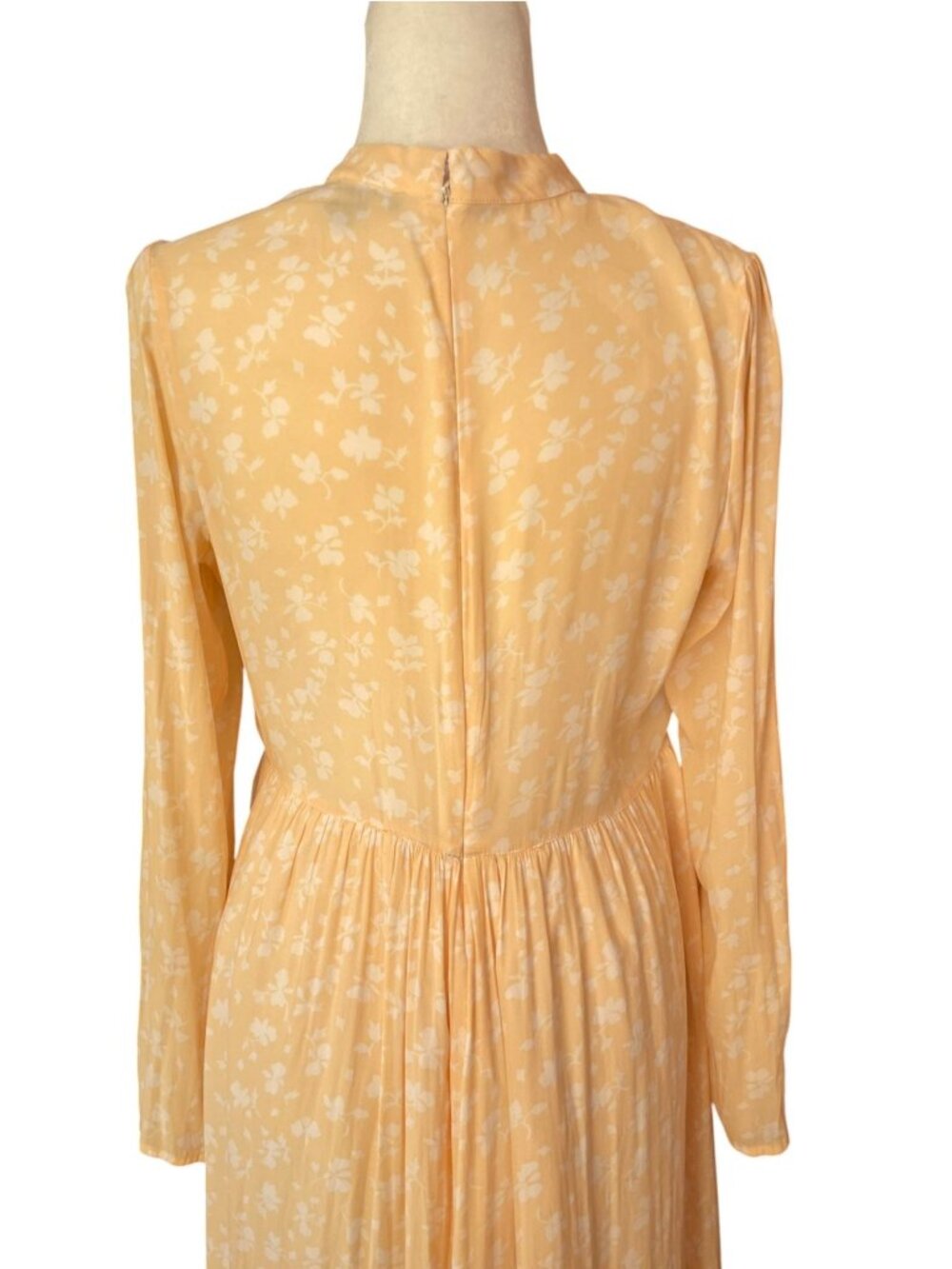 Anthropologie Something Navy Yellow Floral Maxi Dress Lightweight Front Slits Bo - Picture 6 of 16